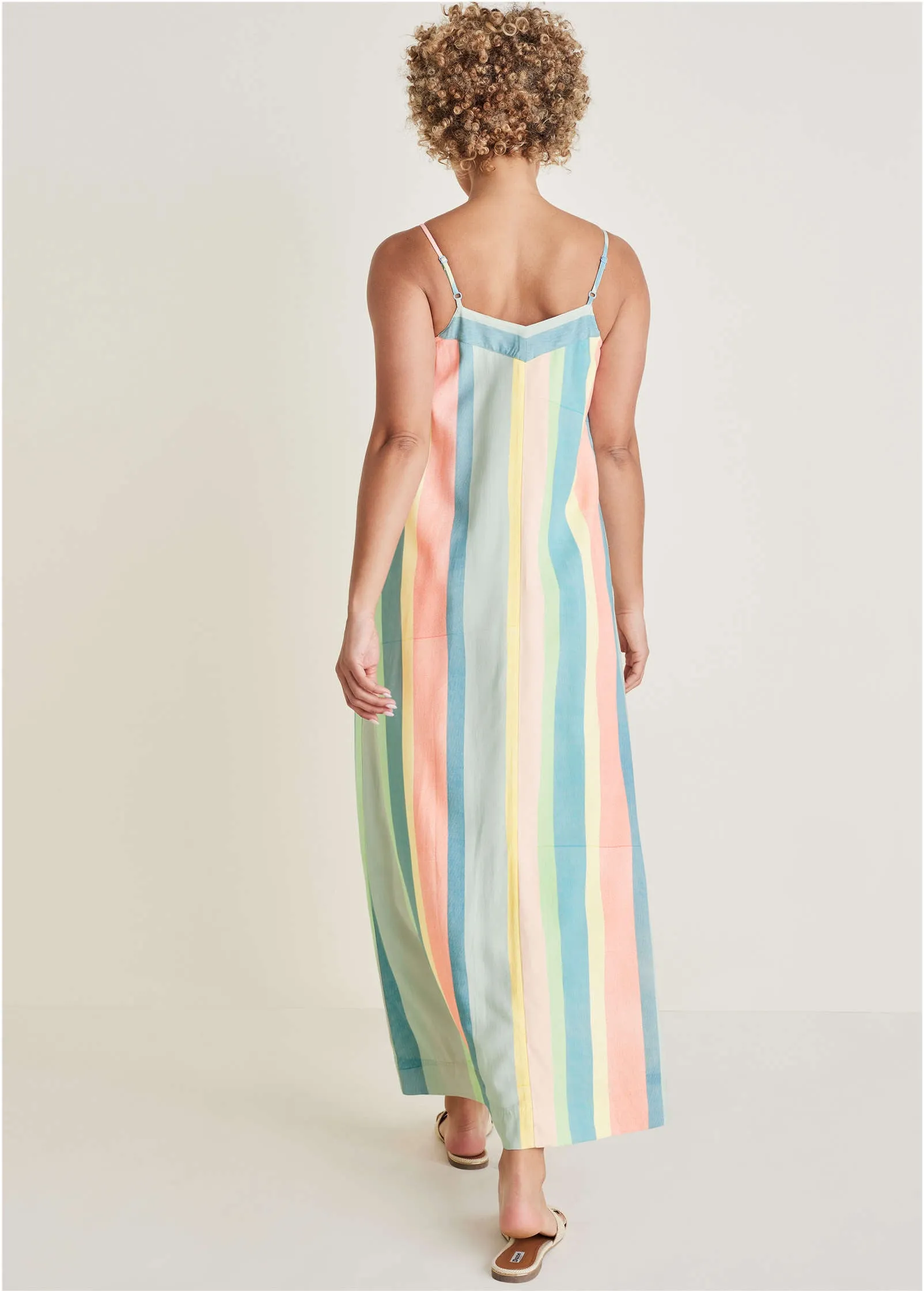 V-Neck Maxi Dress - Boardwalk Stripe