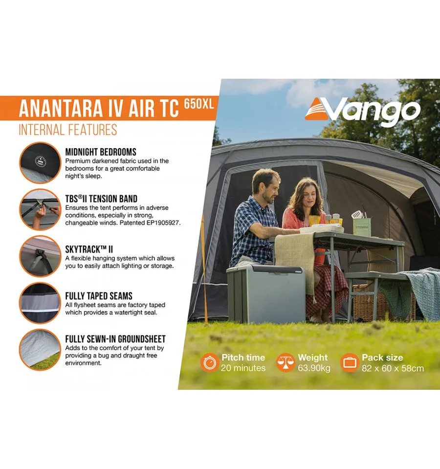 Vango Anantara IV Air TC 650XL Tent With FREE CARPET, FOOTPRINT AND STUDIO LARGE TA010