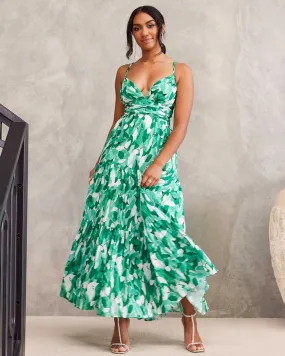 Verona Maxi Print Dress - Green