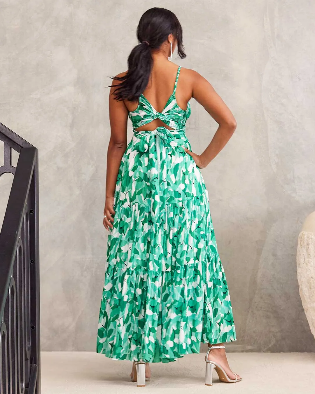 Verona Maxi Print Dress - Green