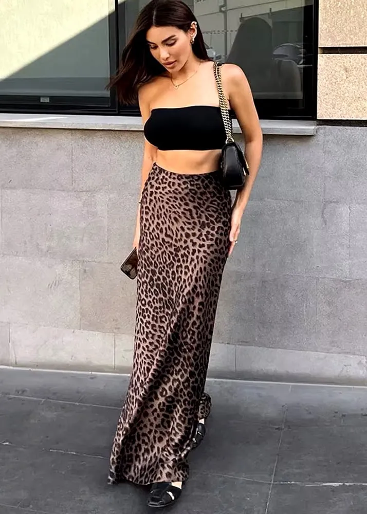 Wendy Leopard Print Maxi Skirt