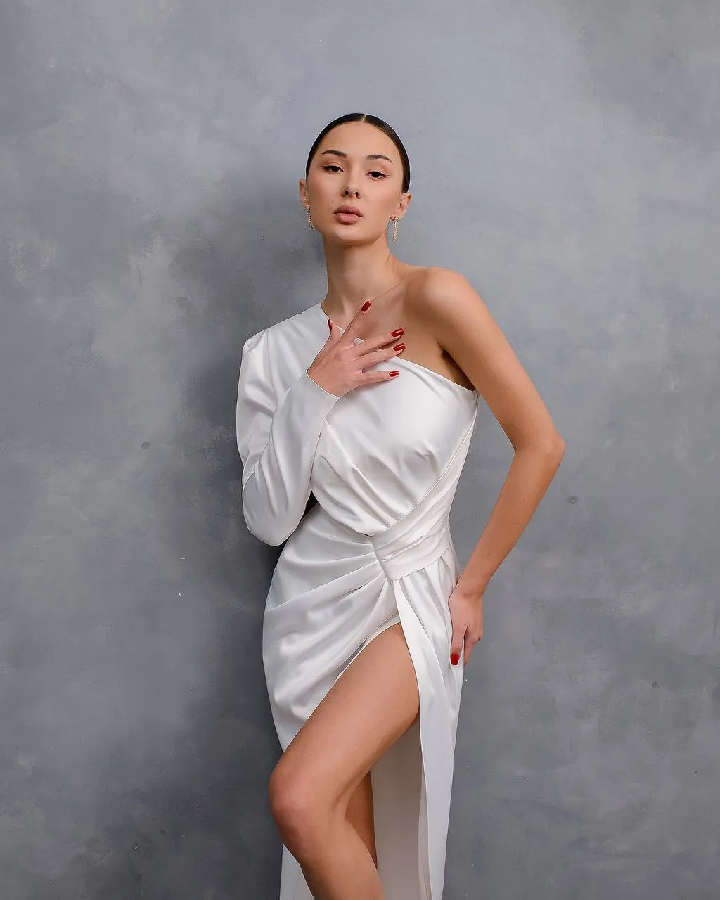 WHITE DRESS "LONG WITH SLITS"