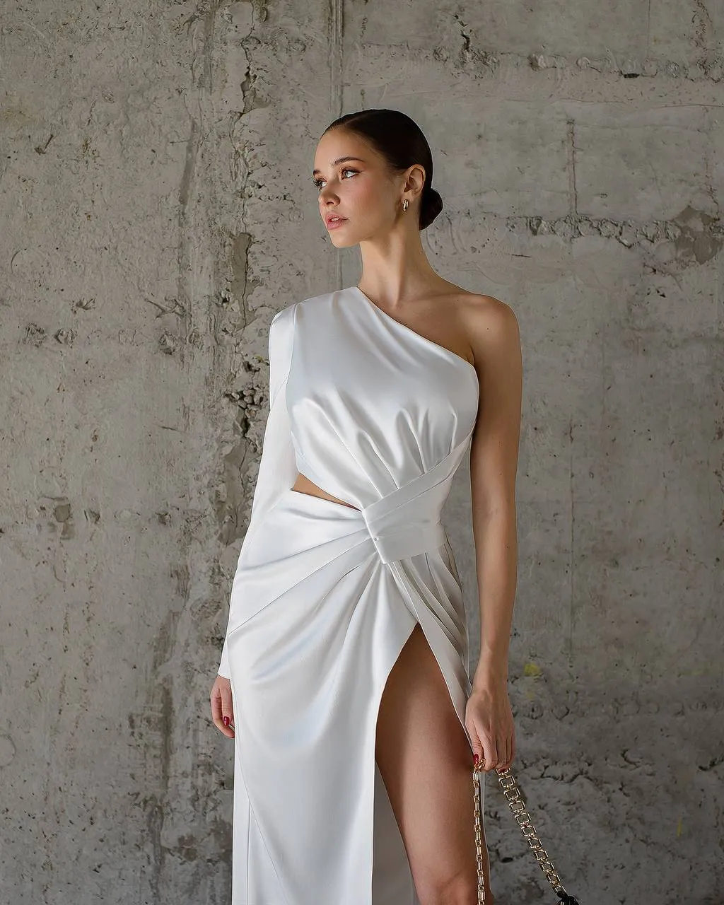 WHITE DRESS "LONG WITH SLITS"