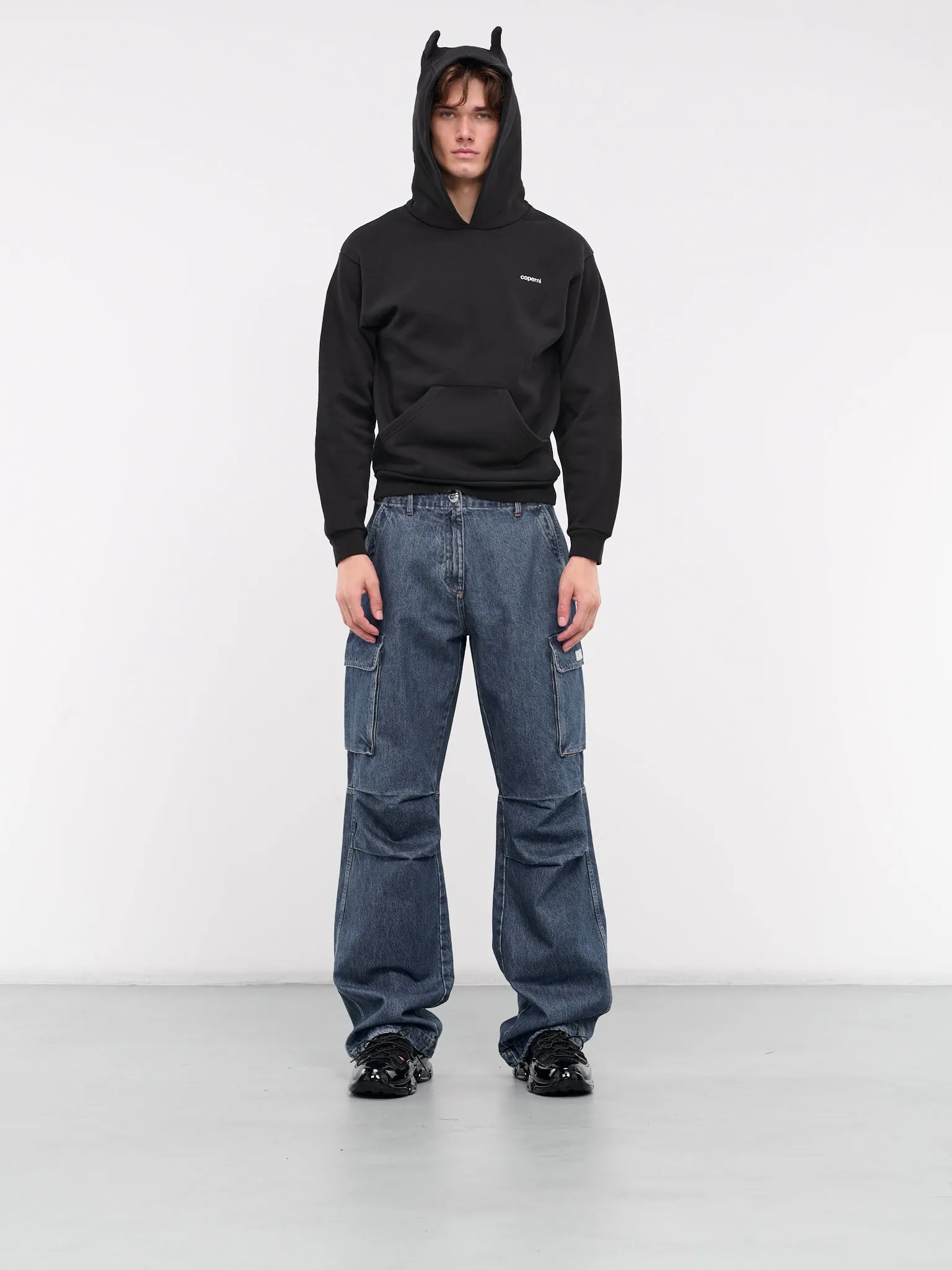 Wide Leg Denim Cargo Pants (COPP40252-BLUE)