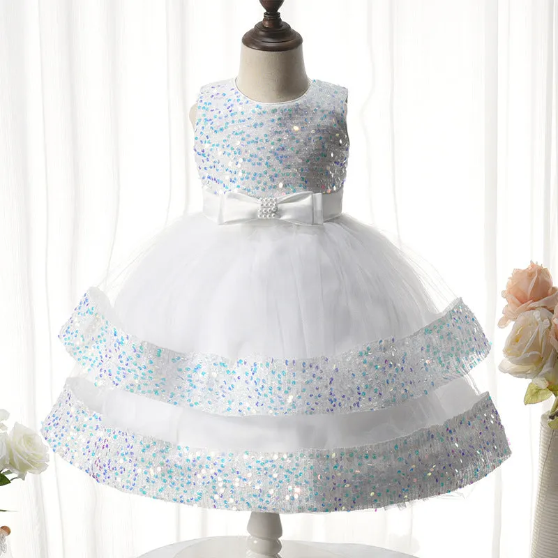 Xiangtuibao High Quality Evening Party Dress Princess Dress Sequined Lolita Kids' Skirt Butterfly Pearl Wedding Dress for Girls Dress