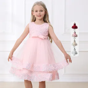 Xiangtuibao High Quality Evening Party Dress Princess Dress Sequined Lolita Kids' Skirt Butterfly Pearl Wedding Dress for Girls Dress